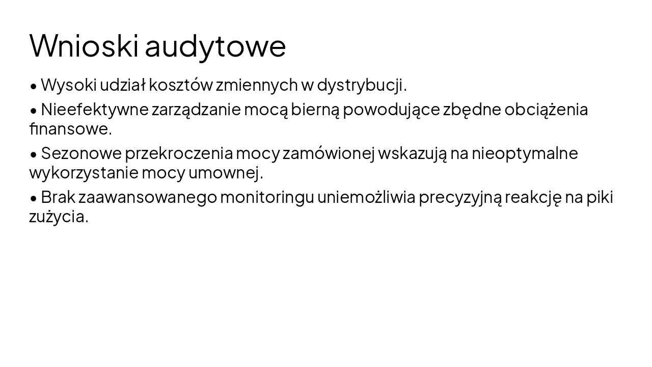 Slide 10 - Wnioski audytowe