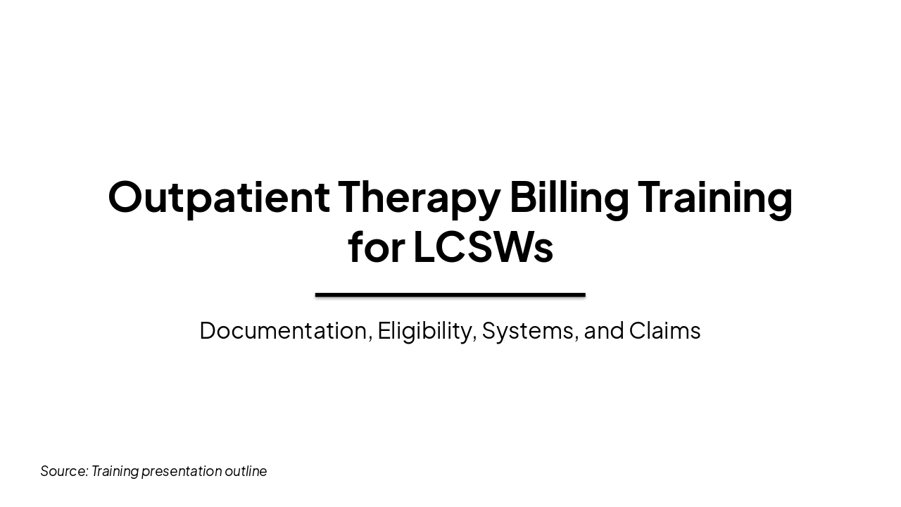 LCSW Outpatient Billing Mastery Guide (32 chars)