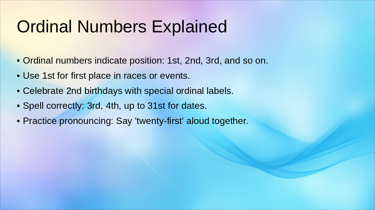 Slide 3 - Ordinal Numbers Explained