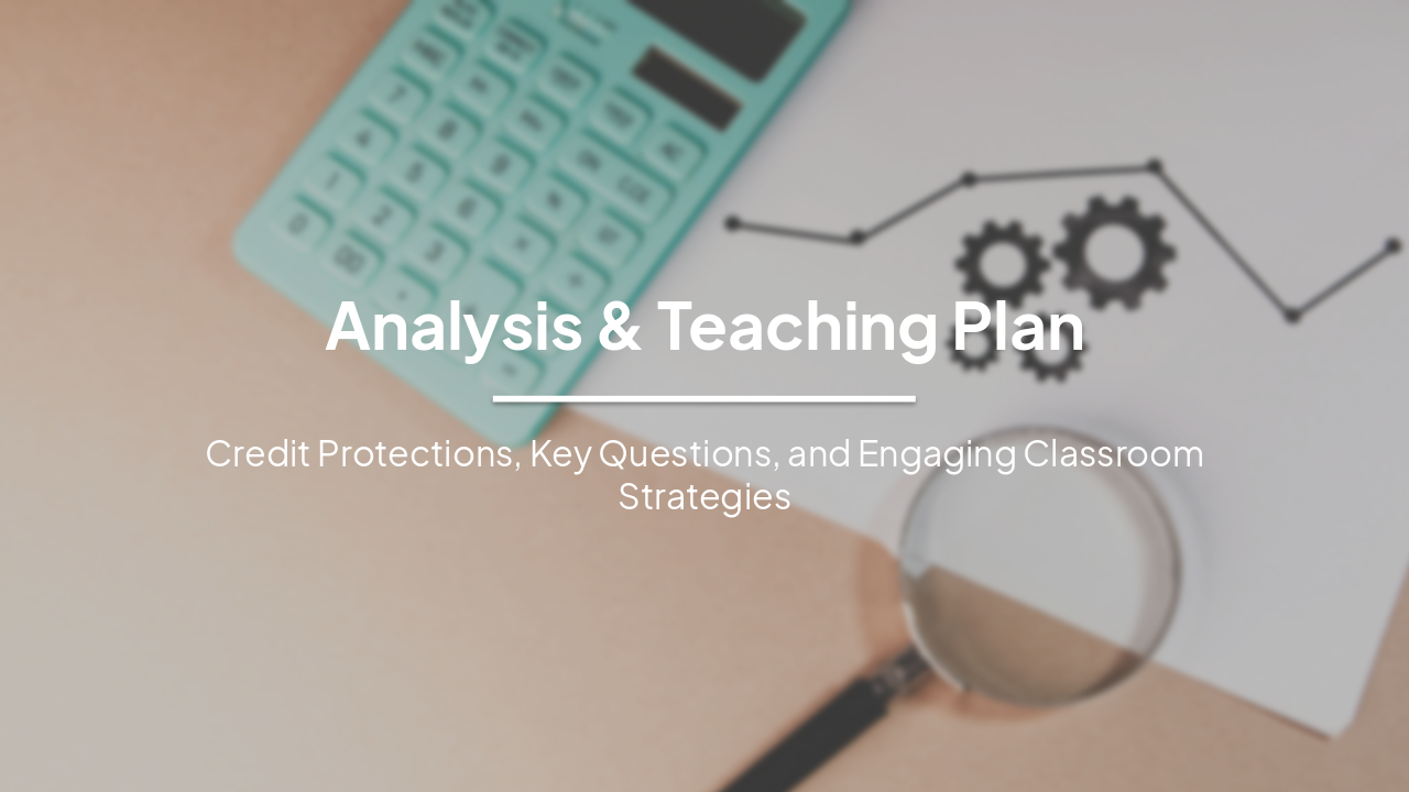 FCRA Analysis and Engaging Teaching Plan for Credit Protections