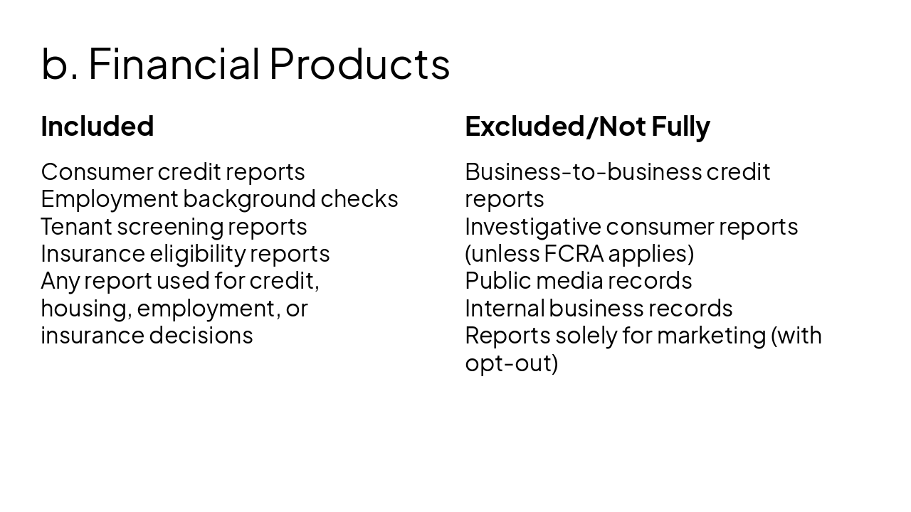 Slide 5 - b. Financial Products