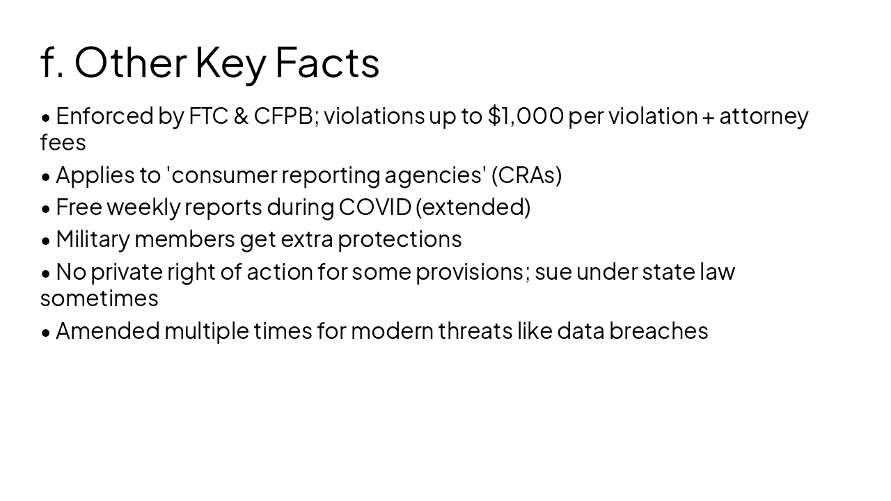 Slide 8 - f. Other Key Facts