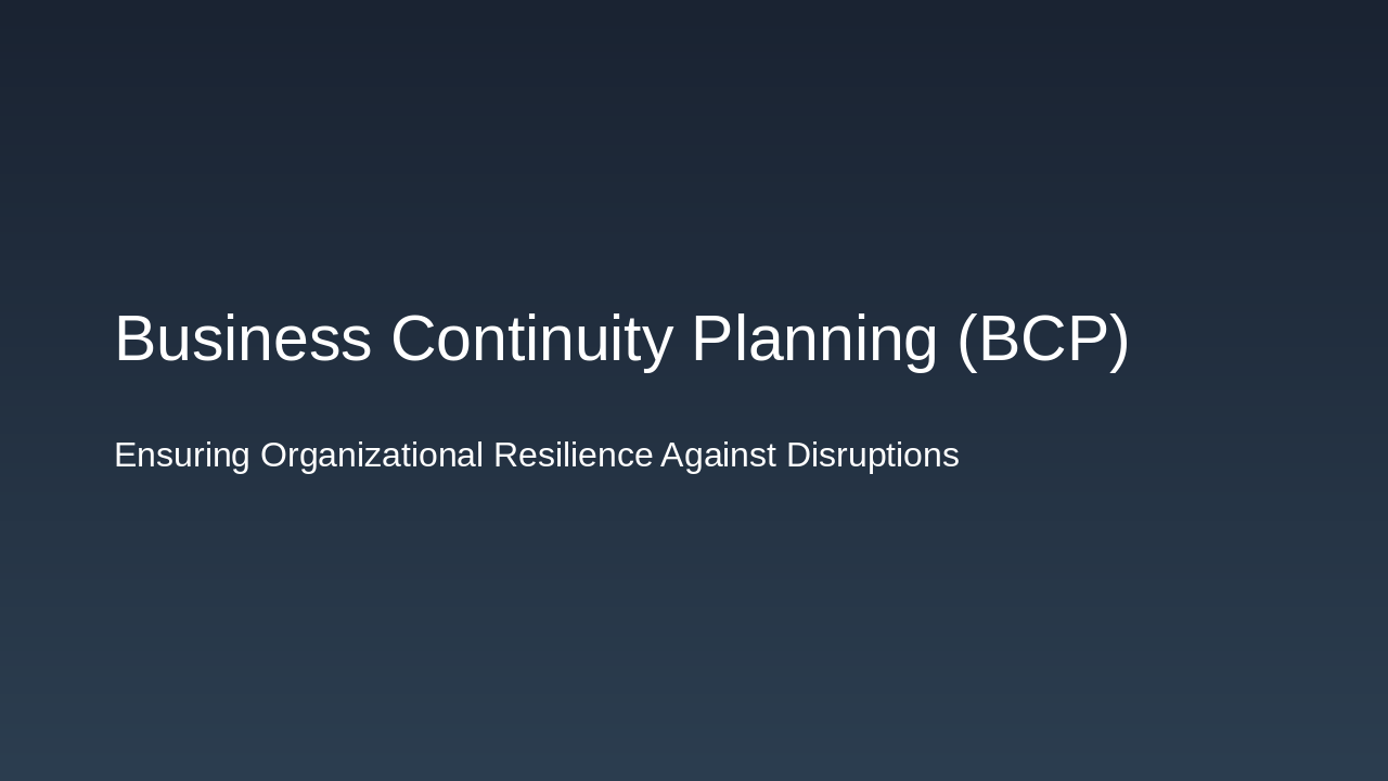 Mastering BCP for Business Resilience