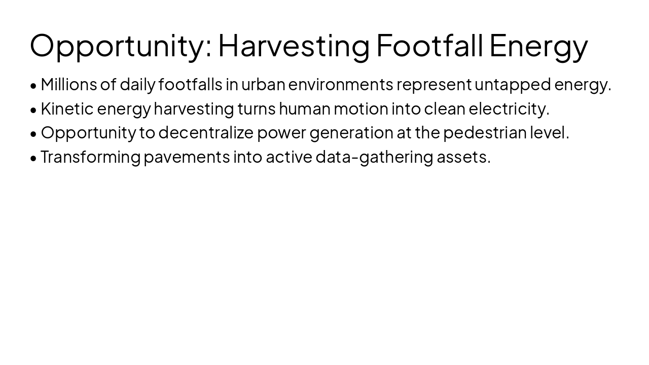 Slide 4 - Opportunity: Harvesting Footfall Energy