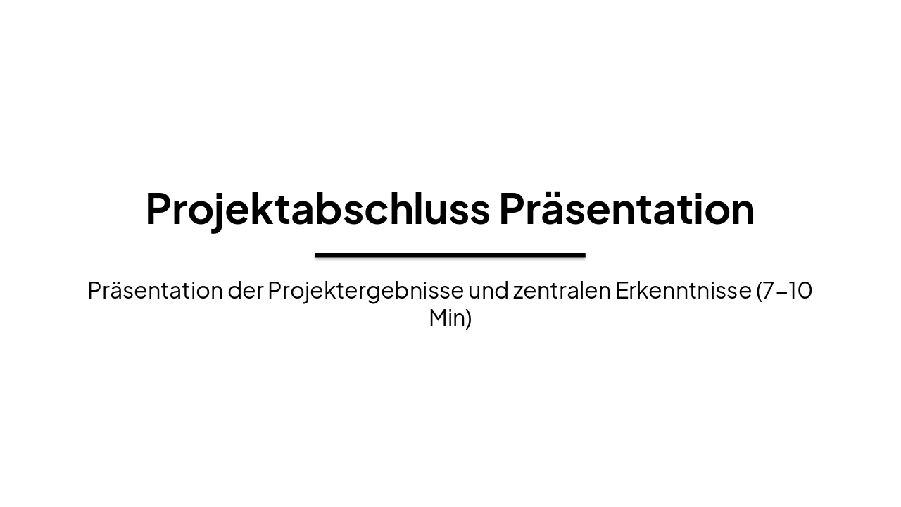 Slide 1 - Projektabschluss Präsentation