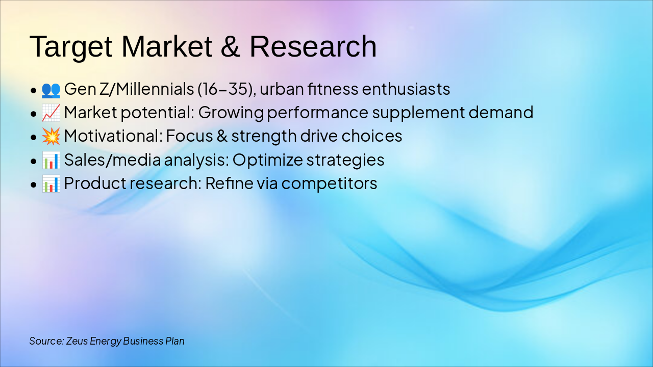 Slide 7 - Target Market & Research