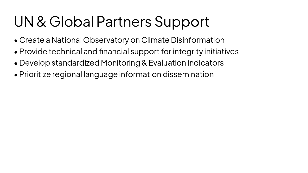 Slide 6 - UN & Global Partners Support