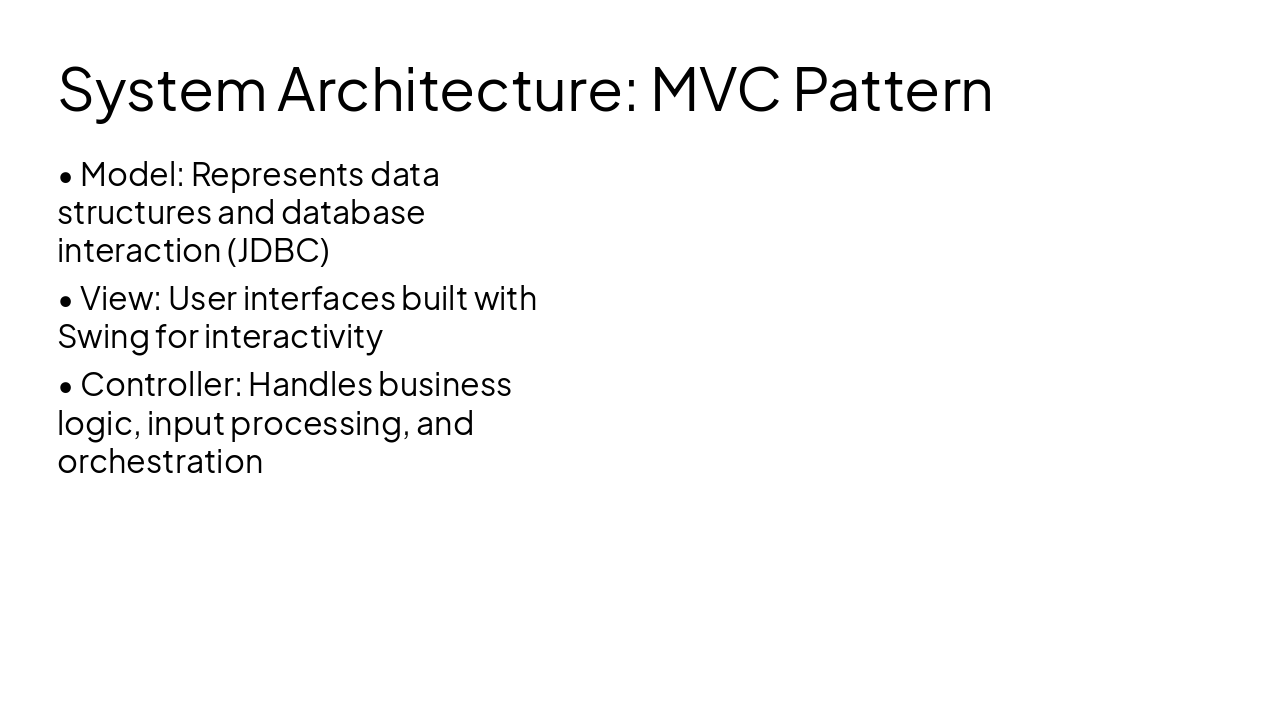 Slide 8 - System Architecture: MVC Pattern