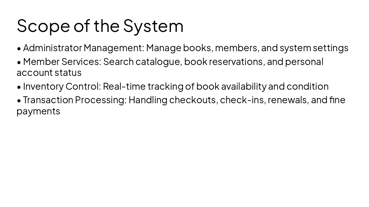 Slide 6 - Scope of the System