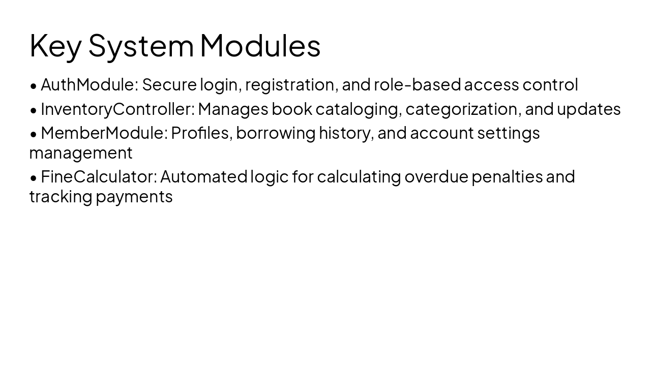 Slide 12 - Key System Modules
