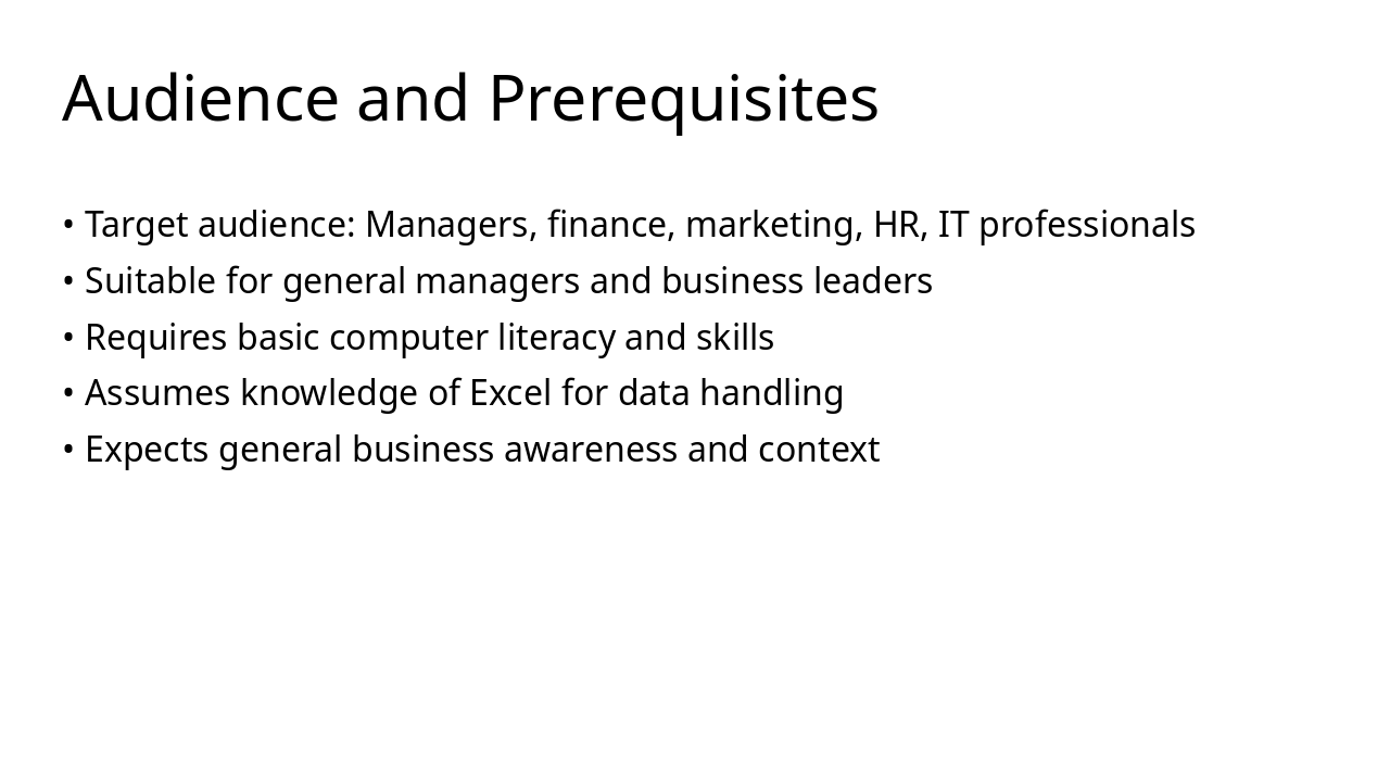 Slide 3 - Audience and Prerequisites