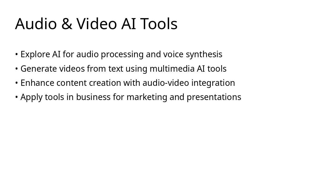 Slide 15 - Audio & Video AI Tools