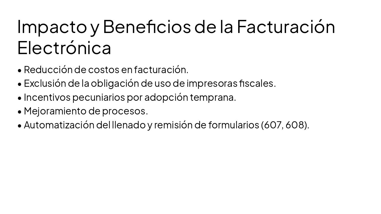 Slide 8 - Impacto y Beneficios de la Facturación Electrónica