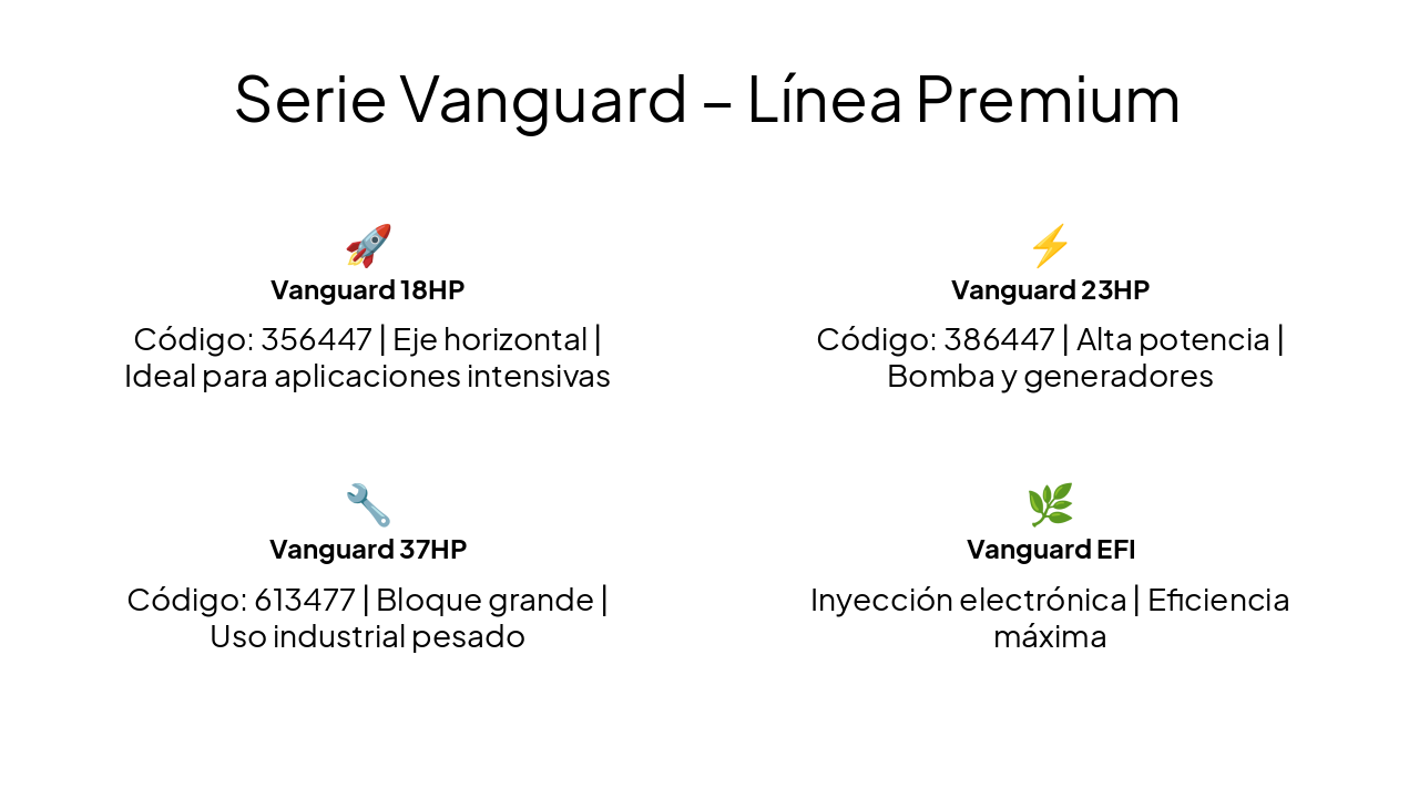 Slide 4 - Serie Vanguard – Línea Premium