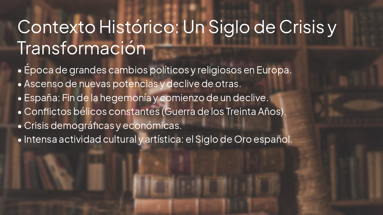 Slide 2 - Contexto Histórico: Un Siglo de Crisis y Transformación