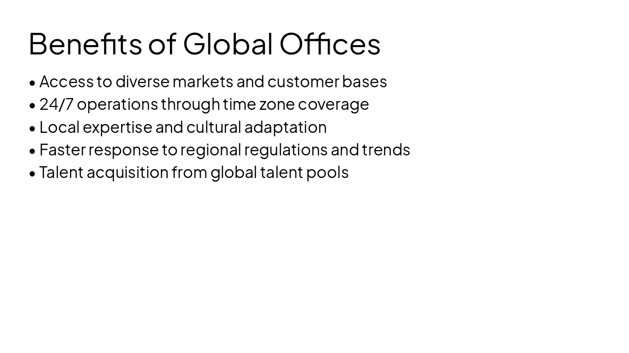 Slide 3 - Benefits of Global Offices