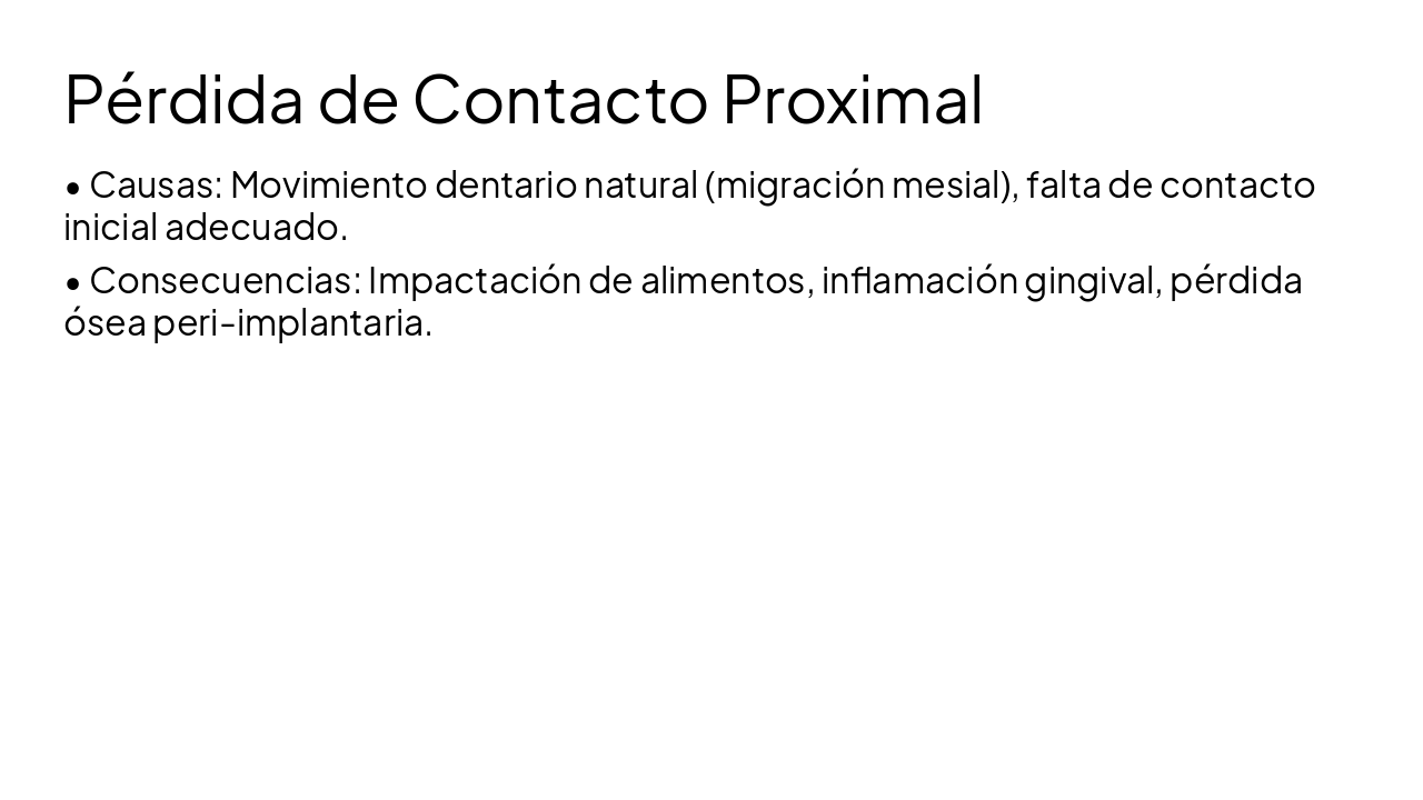 Slide 5 - Pérdida de Contacto Proximal