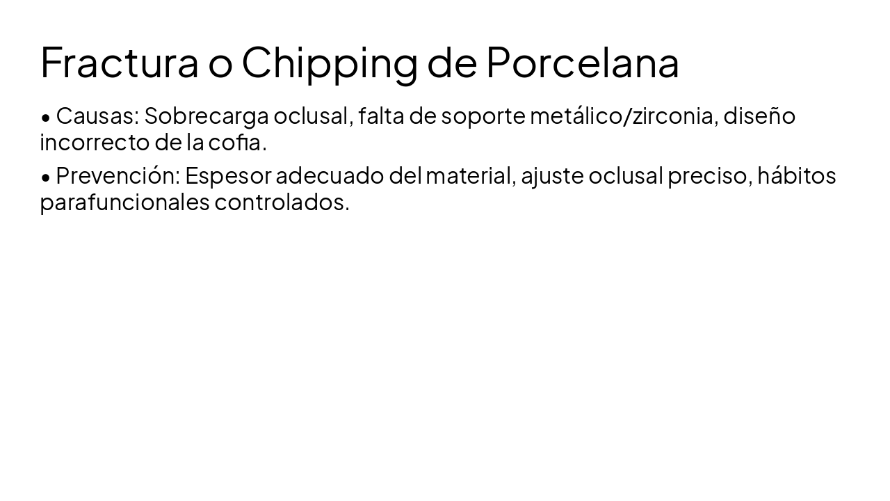 Slide 6 - Fractura o Chipping de Porcelana