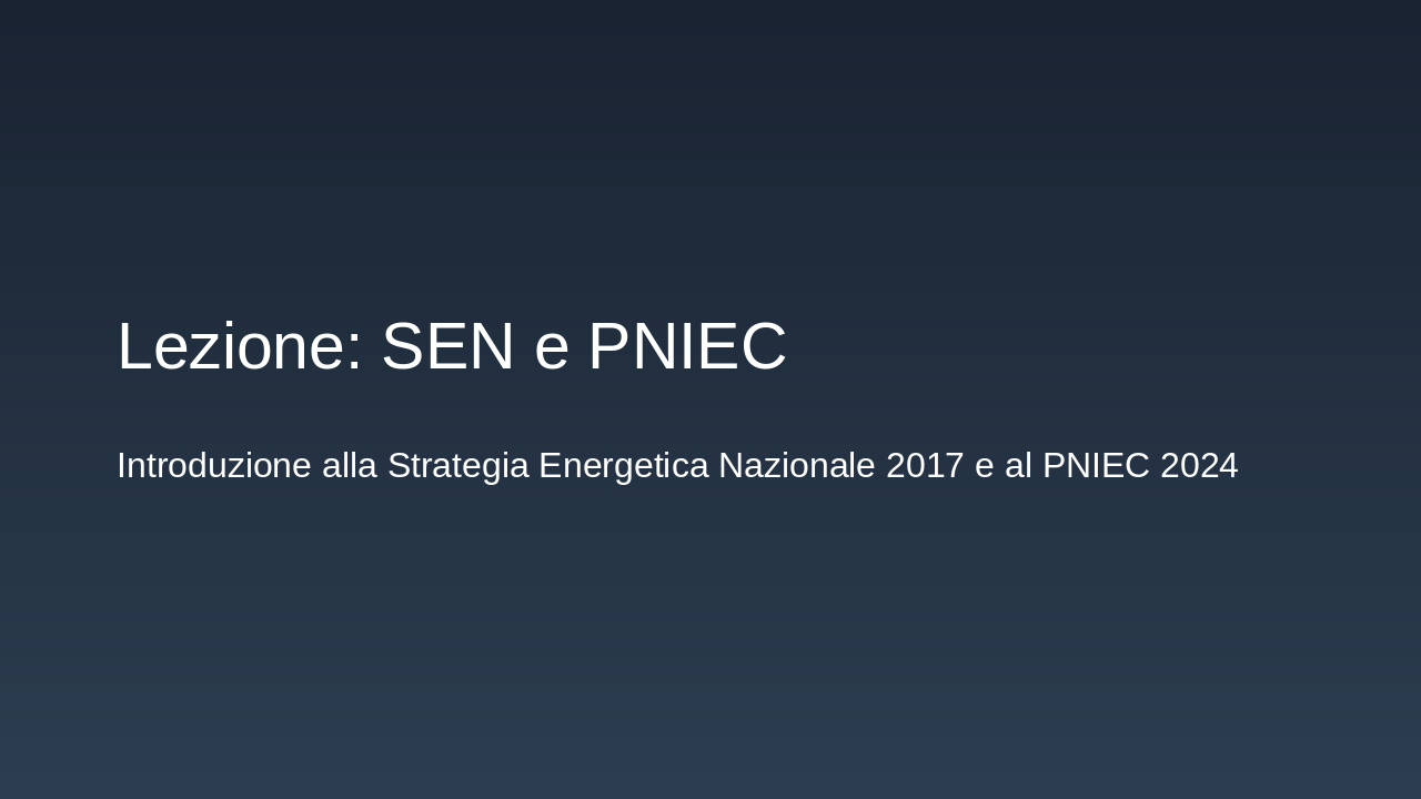 SEN e PNIEC: Evoluzione Strategica Italiana (41 chars)