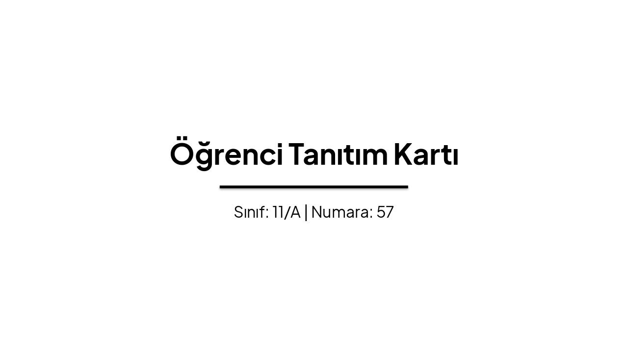 Öğrenci Tanıtım Kartı: Yahya Savak