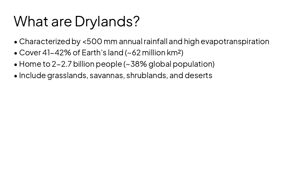 Slide 1 - What are Drylands?