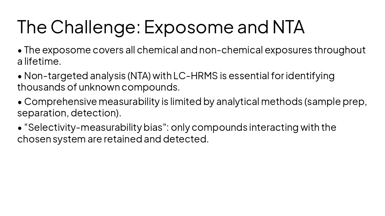 Slide 6 - The Challenge: Exposome and NTA