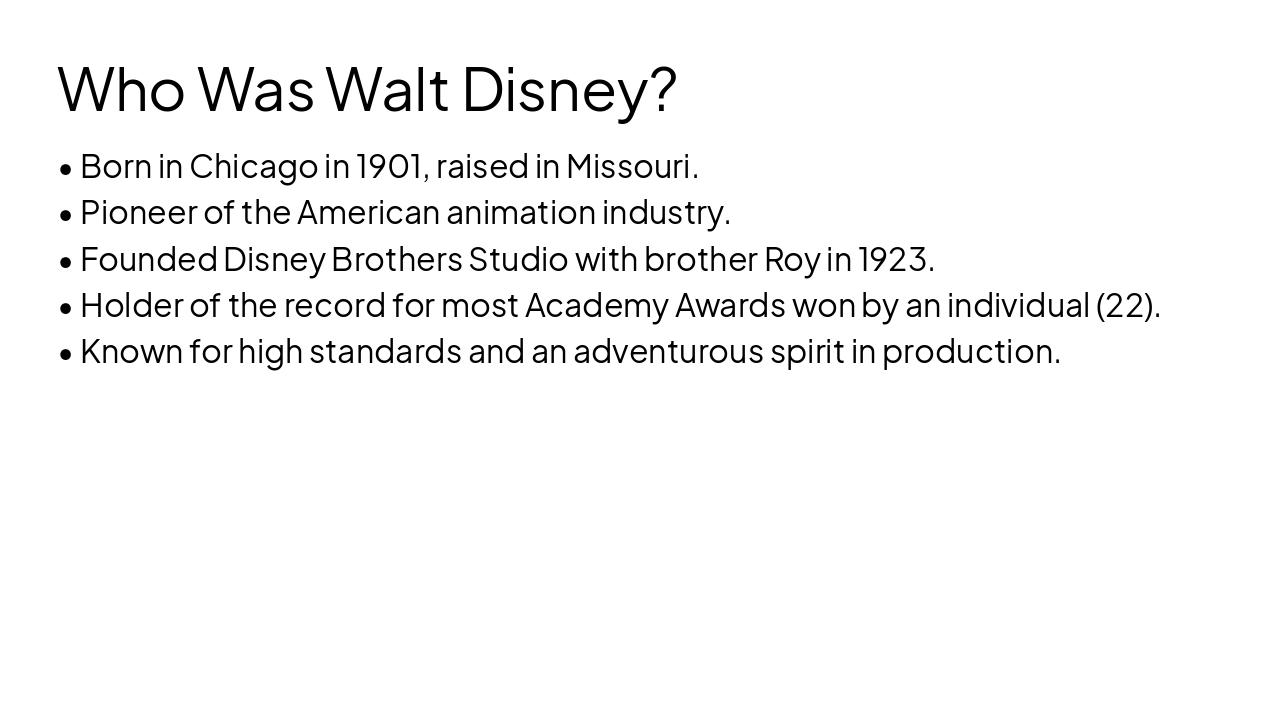 Slide 4 - Who Was Walt Disney?