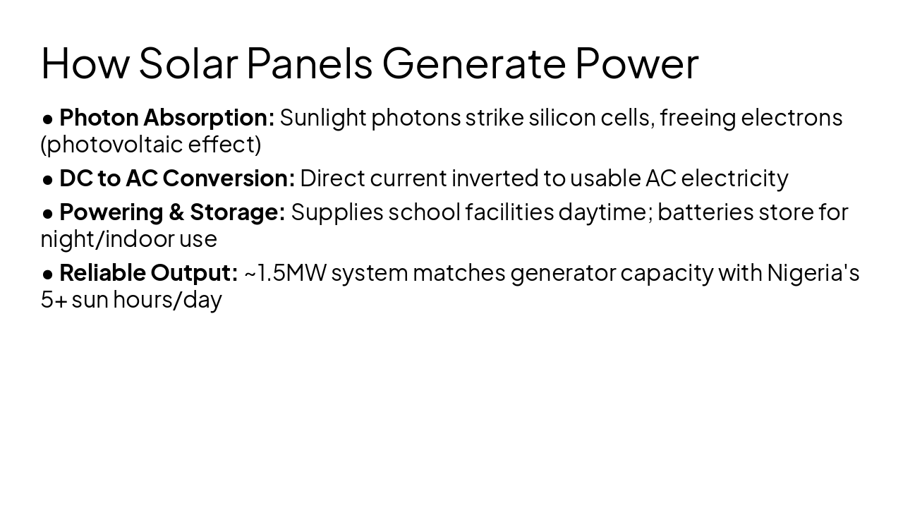 Slide 7 - How Solar Panels Generate Power