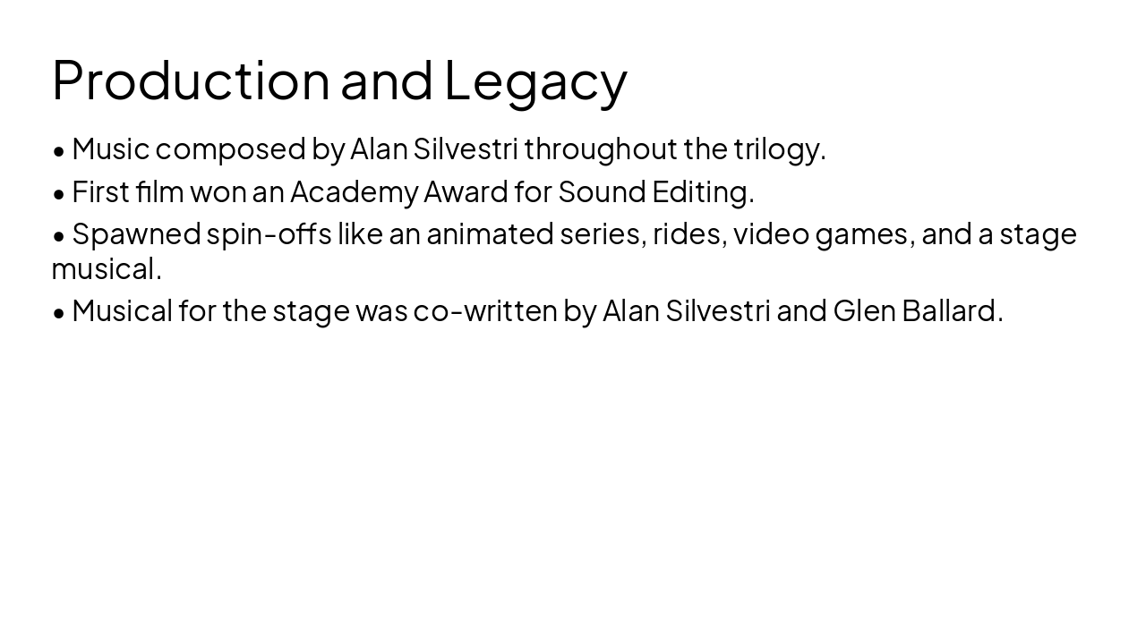 Slide 6 - Production and Legacy