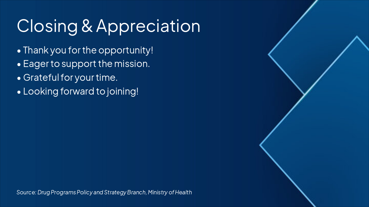 Slide 6 - Closing & Appreciation