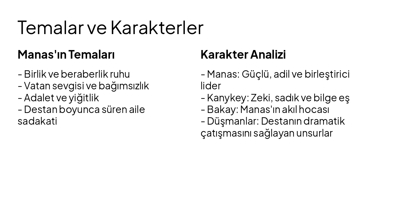 Slide 9 - Temalar ve Karakterler
