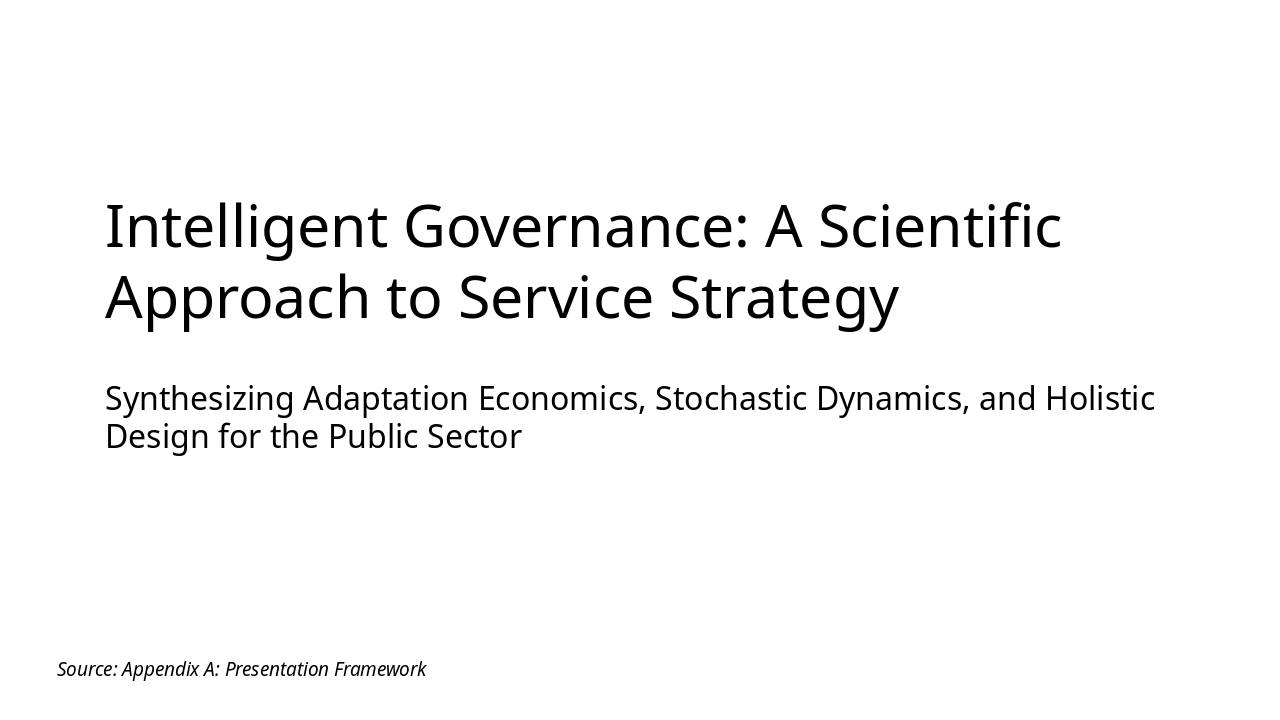 Slide 1 - Intelligent Governance: A Scientific Approach to Service Strategy