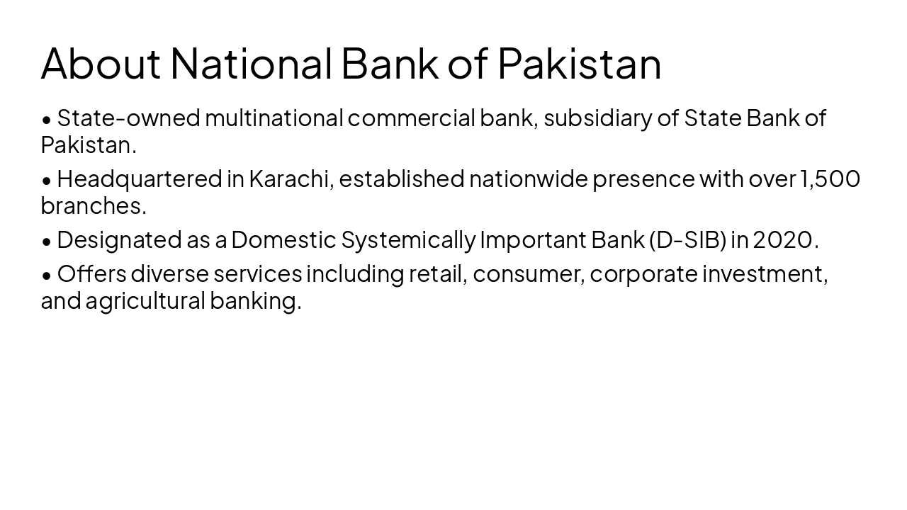 Slide 3 - About National Bank of Pakistan
