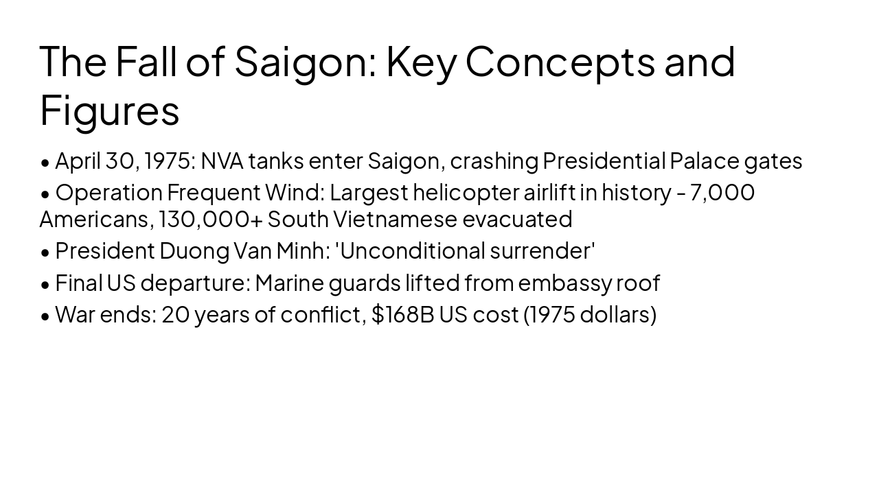 Slide 3 - The Fall of Saigon: Key Concepts and Figures