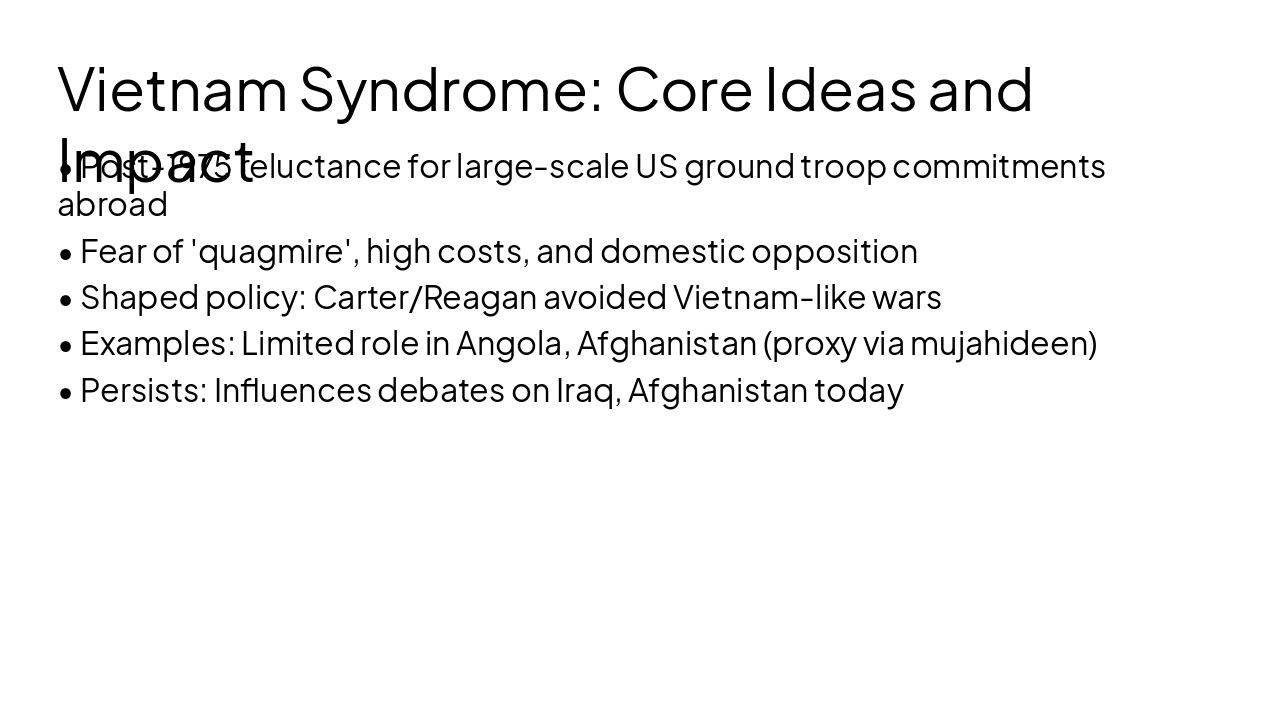 Slide 5 - Vietnam Syndrome: Core Ideas and Impact