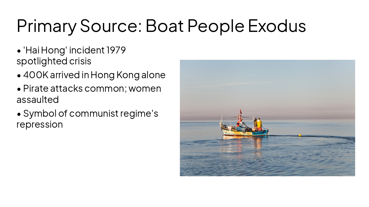 Slide 10 - Primary Source: Boat People Exodus
