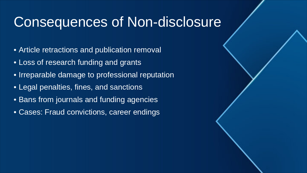 Slide 14 - Consequences of Non-disclosure