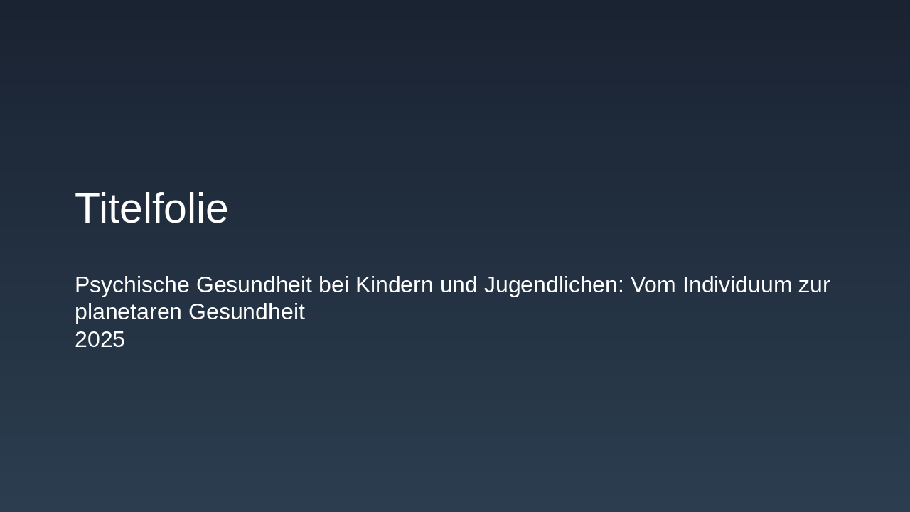 Kongress: Psychische Gesundheit & Planet