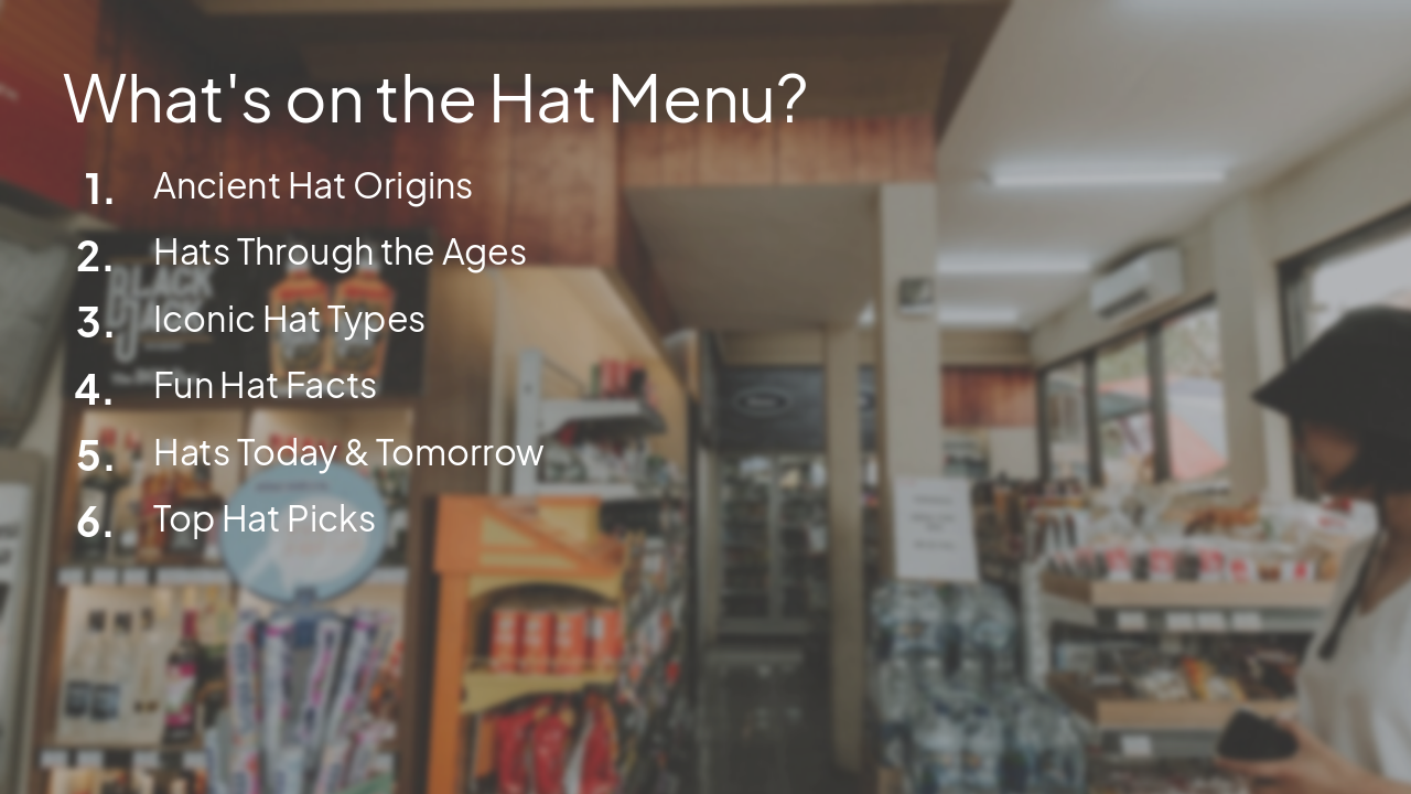 Slide 2 - What's on the Hat Menu?