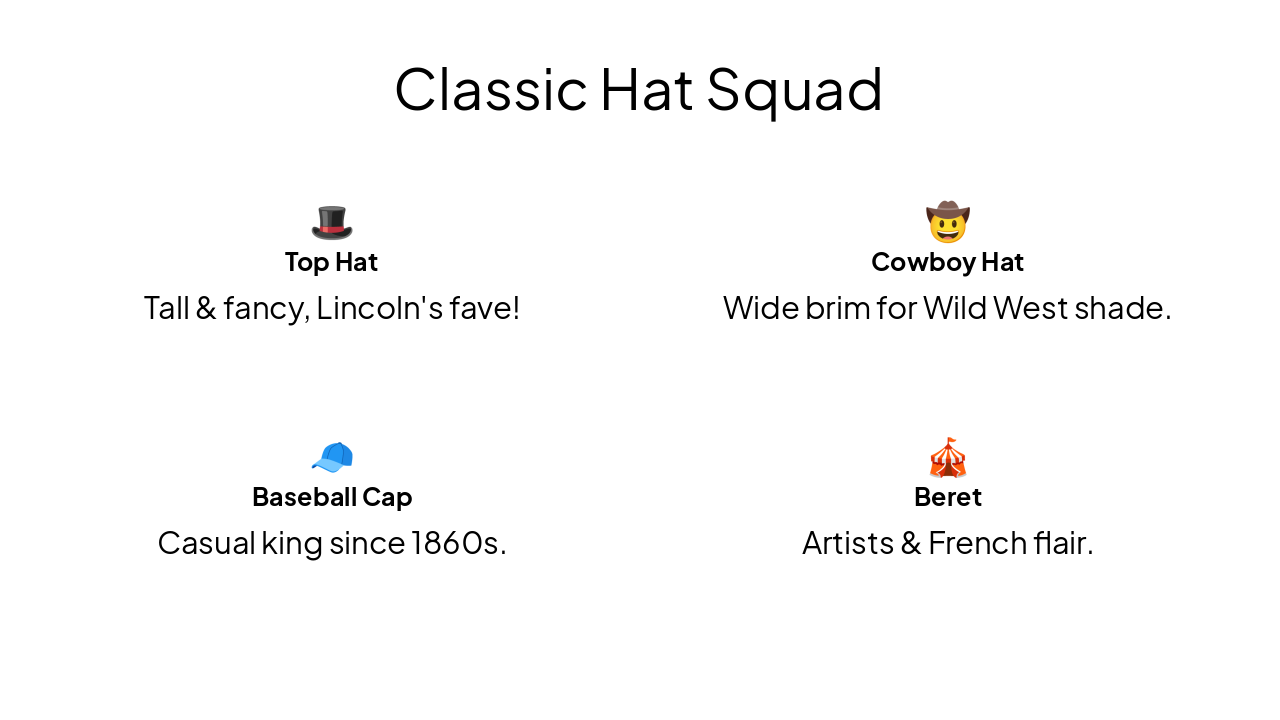 Slide 7 - Classic Hat Squad