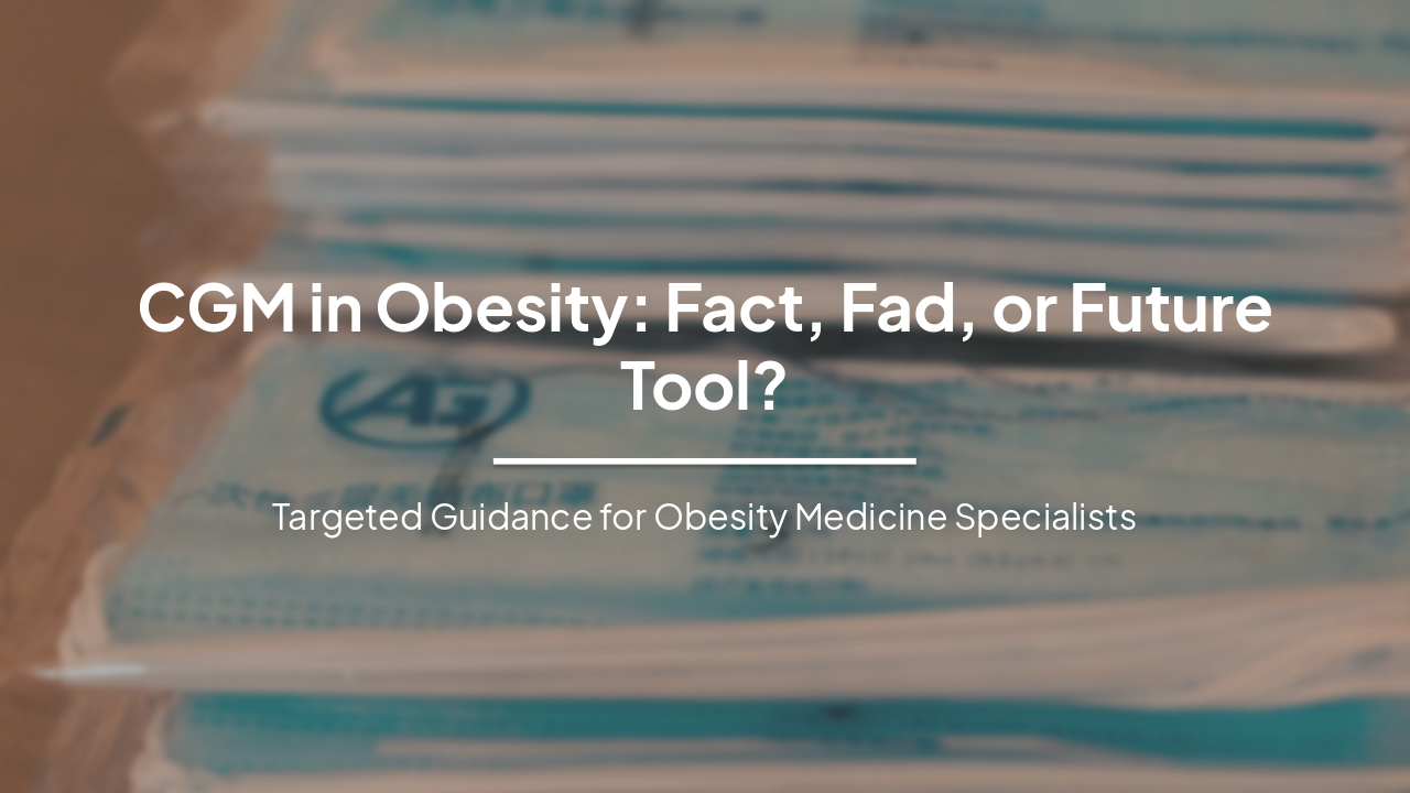 CGM in Obesity: Fact, Fad, or Future Tool?
