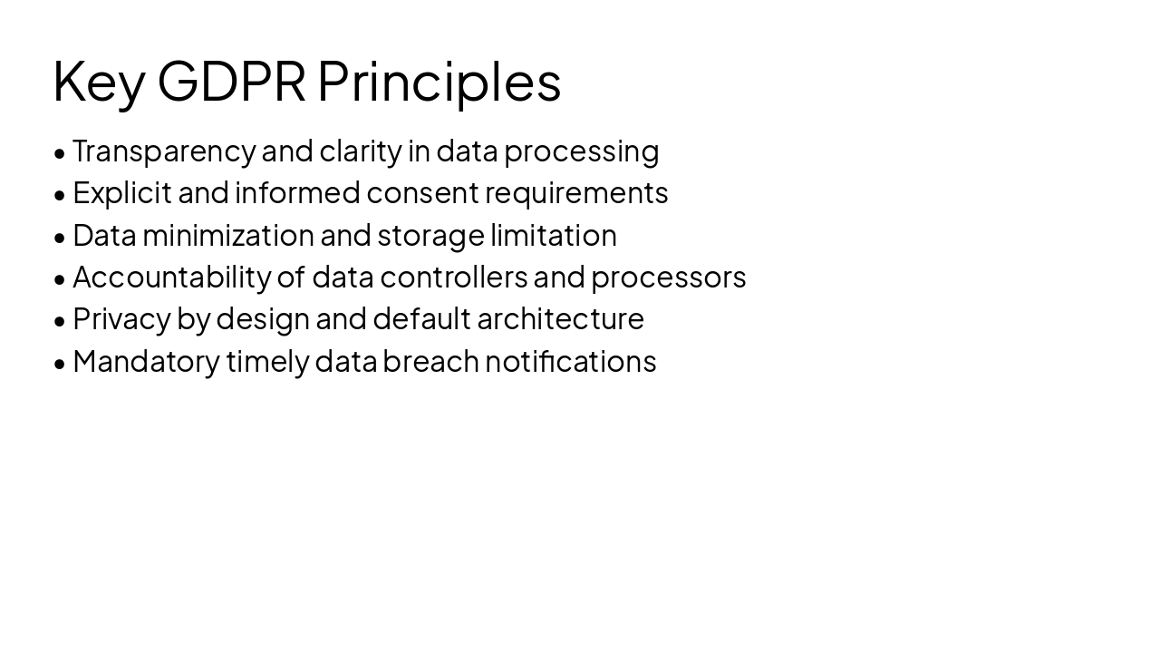 Slide 6 - Key GDPR Principles