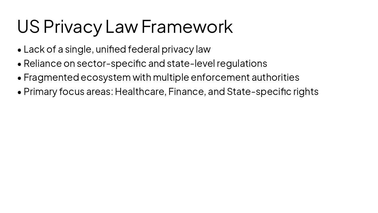 Slide 8 - US Privacy Law Framework