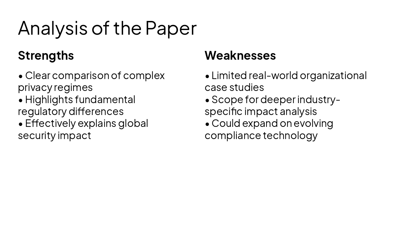 Slide 13 - Analysis of the Paper