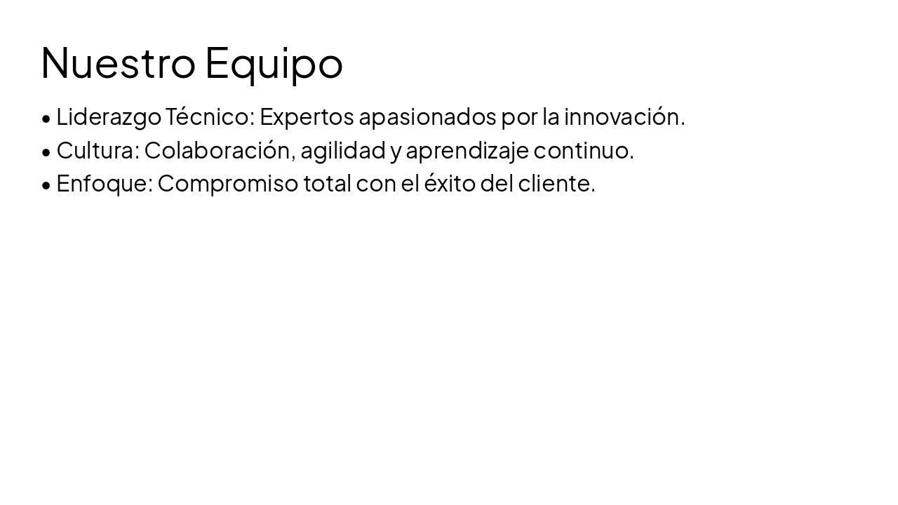 Slide 6 - Nuestro Equipo