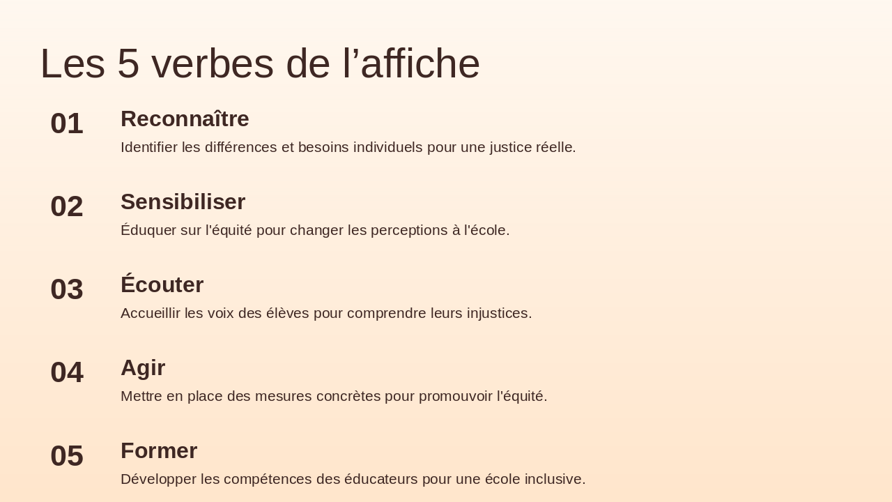 Slide 8 - Les 5 verbes de l’affiche