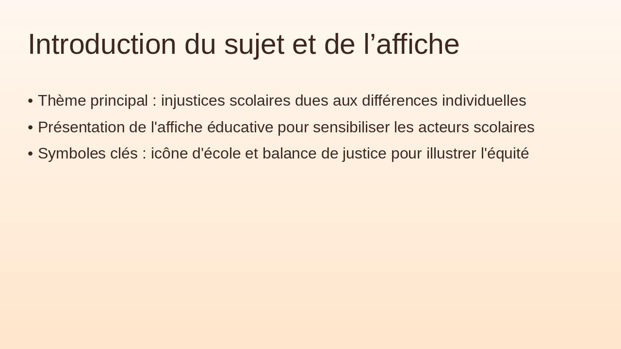 Slide 2 - Introduction du sujet et de l’affiche