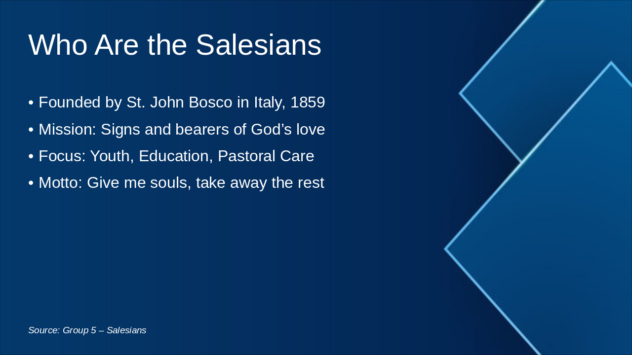 Salesians of Don Bosco: Faith and Youth