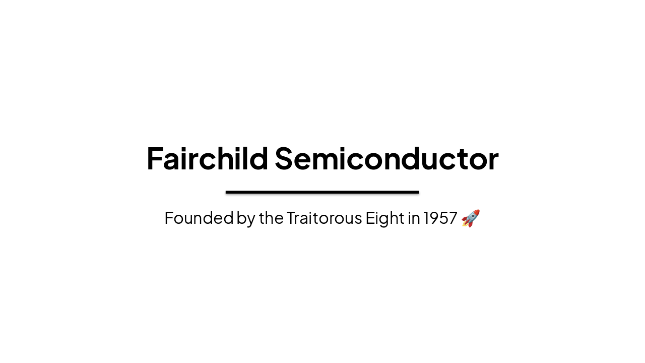 Fairchild: Pioneers of Transistors & ICs (38 chars)