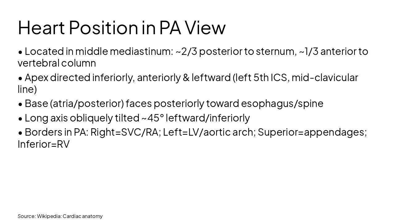 Slide 2 - Heart Position in PA View